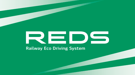 Tył wizytówki dla firmy REDS, z dynamicznymi motywami związanymi z logo.