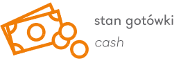 ikona linearna banknot i monety jako symbol stanu gotówki