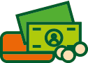 ikona geometryczna kolorowa ilustracja wektorowa gotówki i kart kredytowych jako symbolu opcji płatności w sklepie internetowym