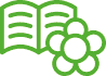 ikona geometryczna linearna jednokolorowa ilustracja wektorowa książek i kwiatów doniczkowych jako symbolu kategorii produktów do domu w sklepie internetowym