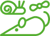 ikona geometryczna linearna jednokolorowa ilustracja wektorowa gryzionia, ślimaka i muchy jako symbolu kategorii produktów do zwalaczania szkodników w sklepie internetowym