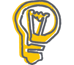 symbol ikona odręczna ilustracja, rysunek, żarówka innowacja do raportu Budimex