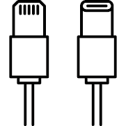 linearna ikona kategorii produktu akcesoriów do telefonu: kable typu lightning