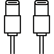 linearna ikona kategorii produktu akcesoriów do telefonu: kable typu usb-c
