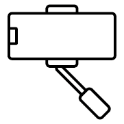 linearna ikona kategorii produktu akcesoriów do telefonu: selfie stick