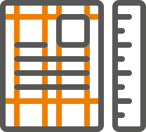 projekt geometrycznej linearnej stylowej ikony jako symbol usług projektowania layoutu publikacji
