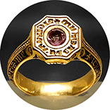 inspiracja do logo centrum galerii handlowej: elegancki sygnet, pierścień z monogramem