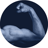 inspiracja do logo gabinetu fizjoterapii: siła mięśni