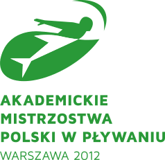 logo sportowe zawodów Akademickich Mistrzostw Polski w Pływaniu