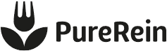 pozioma horyzontalna wersja klasycznego prostego czarno-białego projektu logo firmy spożywczej PureRein