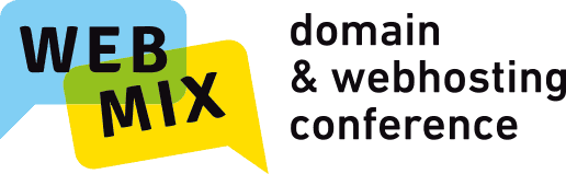 projekt logo konferencji webhostingowej WebMix, ciekawe, kolorowe i przezroczyste, z dymkami rozmowy